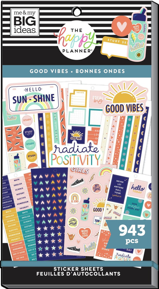 Me & My Big Ideas Happy Planner - Good Vibes Student Value Pack Stickers
