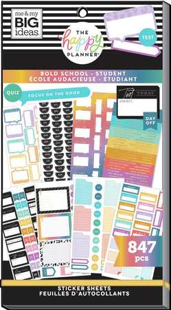 Me & My Big Ideas Happy Planner - Bold School Student Value Pack Stickers
