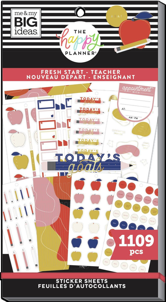 Me & My Big Ideas Happy Planner - Fresh Start Teacher Value Pack Stickers