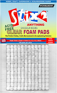 Stix2 Clear Foam Pads - 7mm x 7mm x 1mm