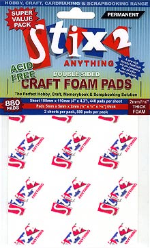Stix2 Craft Foam Pads - 5mm x 5mm x 1mm