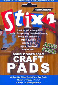 Stix2 Double Sided Foam Craft Pads 19mm x 19mm