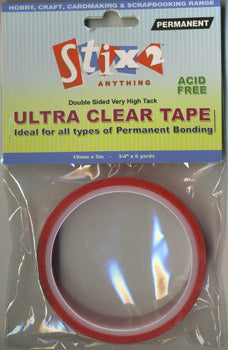 Stix2 Double Sided Very High Tack Ultra Clear Tape 19mm x 5m
