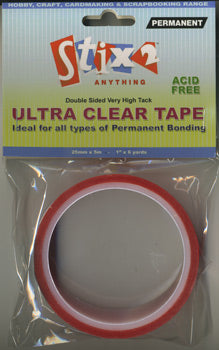 Stix2 Double Sided Very High Tack Ultra Clear Tape 25mm x 5m