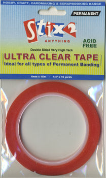 Stix2 Double Sided Very High Tack Ultra Clear Tape 6mm x 15m