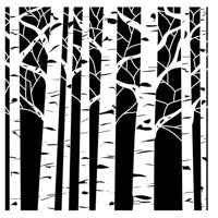 Crafter's Workshop 6x6 Template -  Aspen Trees