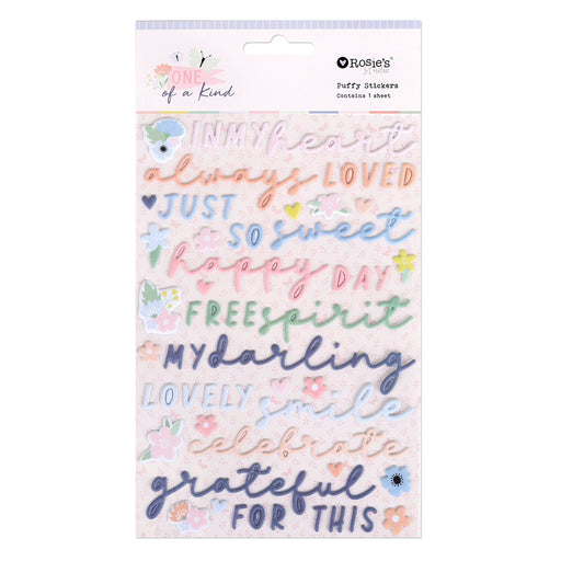 Rosie's Studio One Of A Kind - Puffy Stickers Sentiments