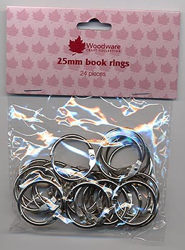 Woodware Book Rings - 1" Silver (Pack of 24)