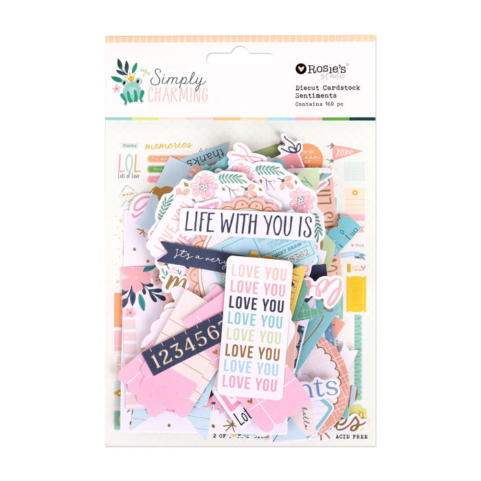 Rosie's Studio Simply Charming - Diecut Ephemera Sentiments