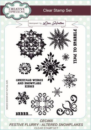 Creative Expressions Clear Stamp Set - Altered Snowflakes by Lisa Horton