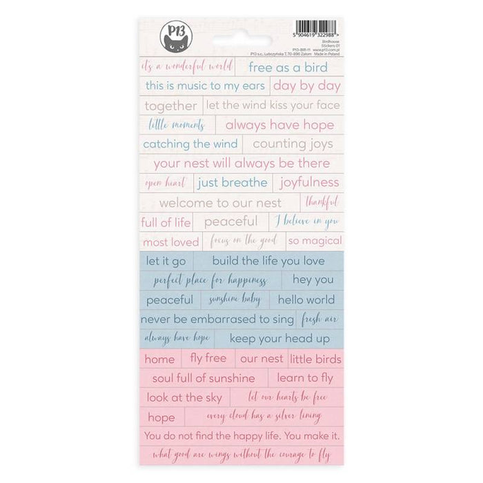 P13 Birdhouse - Sticker sheet #1