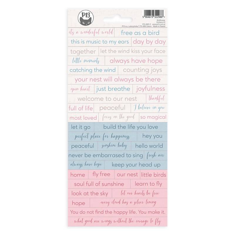 P13 Birdhouse - Sticker sheet #1