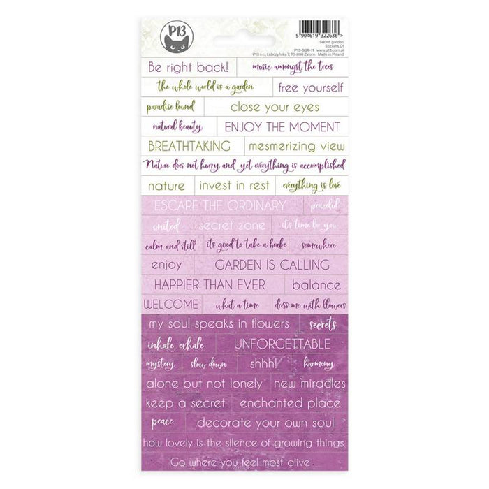 P13 Secret Garden - Sticker sheet #1