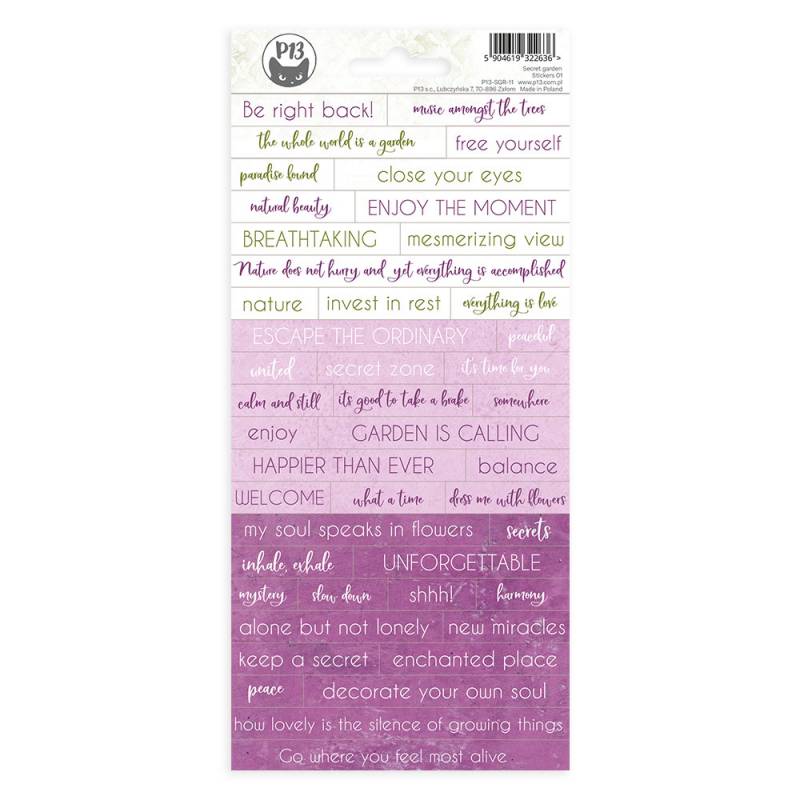 P13 Secret Garden - Sticker sheet #1