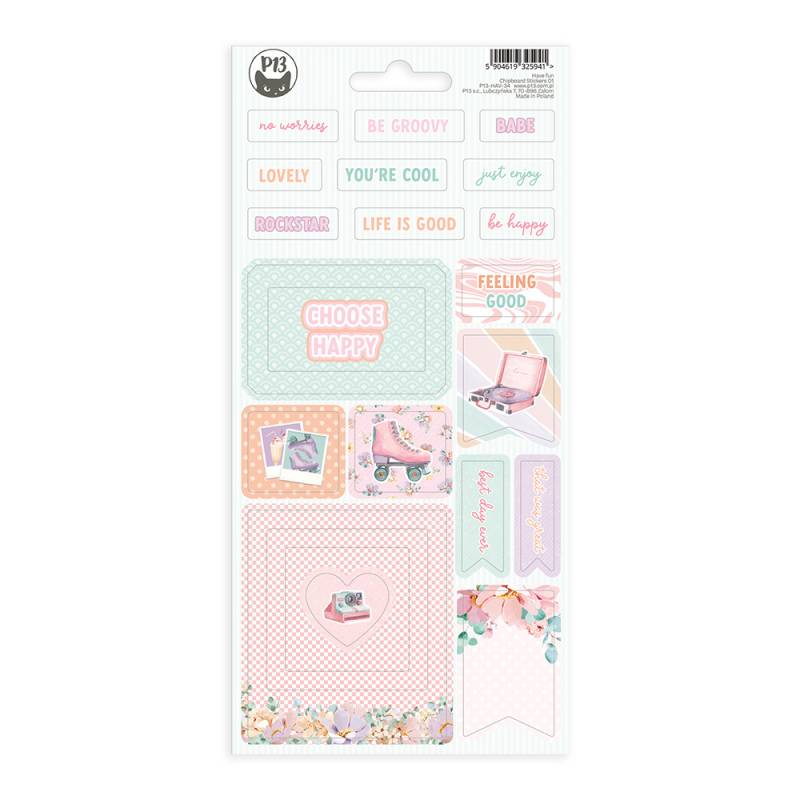 P13 Have Fun - Chipboard Sticker Sheet #1