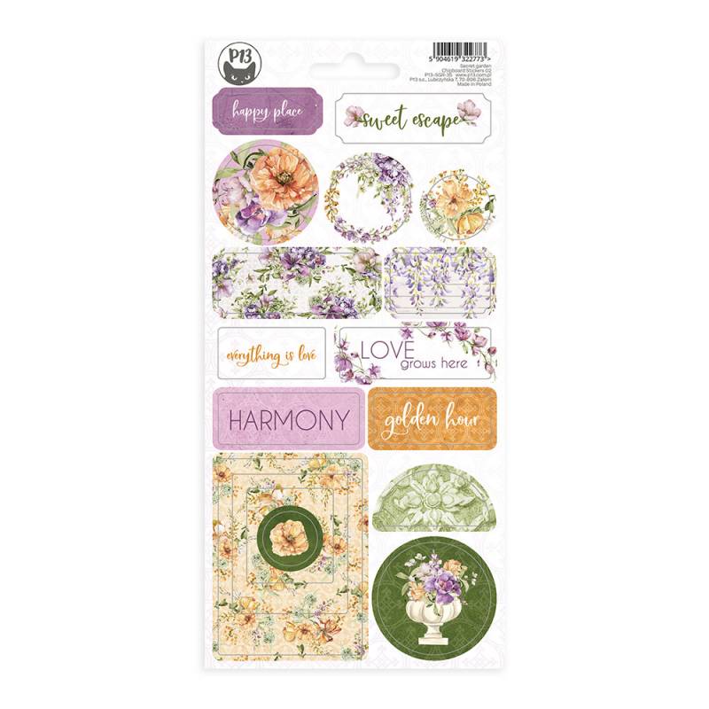 P13 Secret Garden - Chipboard Sticker Sheet #2