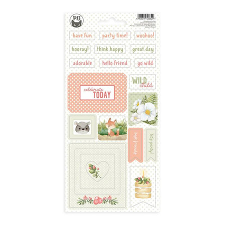 P13 Woodland Cuties - Chipboard Sticker Sheet #1