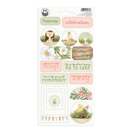P13 Woodland Cuties - Chipboard Sticker Sheet #2
