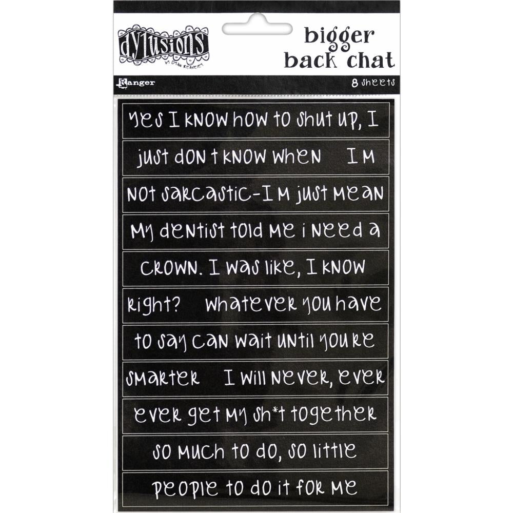 Ranger Dylusions Bigger Back Chat Stickers Black