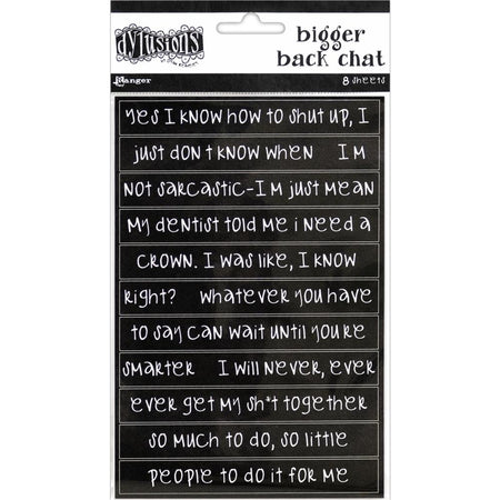 Ranger Dylusions Bigger Back Chat Stickers Black