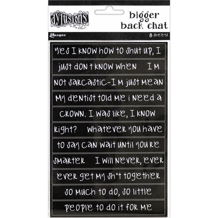 Ranger Dylusions Bigger Back Chat Stickers Black