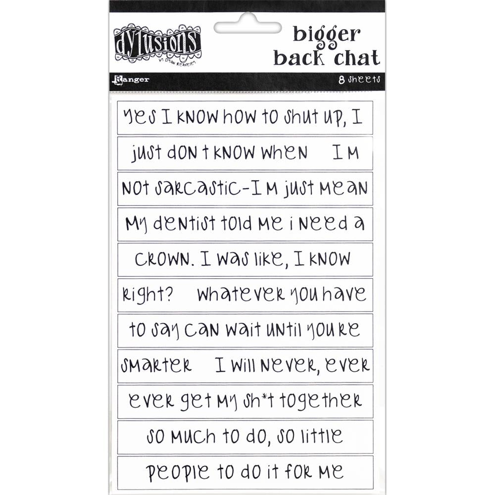 Ranger Dylusions Bigger Back Chat Stickers White