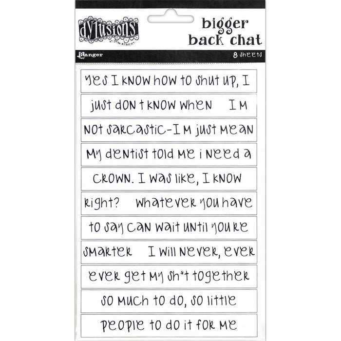 Ranger Dylusions Bigger Back Chat Stickers White