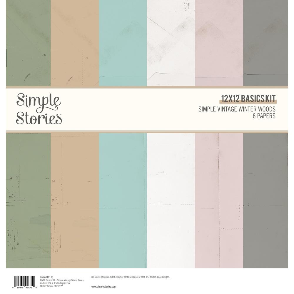 Simple Stories Simple Vintage Winter Woods - 12x12 Basics Kit
