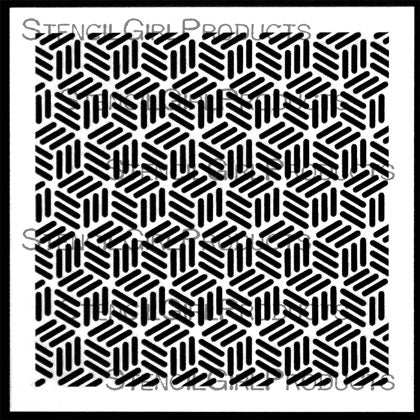StencilGirl 6x6 Stencil - Hexagonal Basket Weave