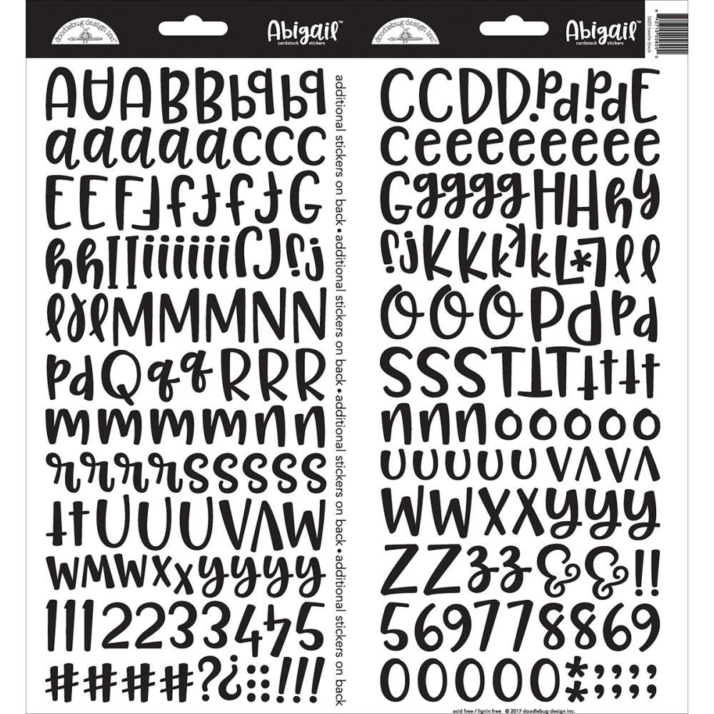 Doodlebug Abigail Alphabet Stickers - Beetle Black