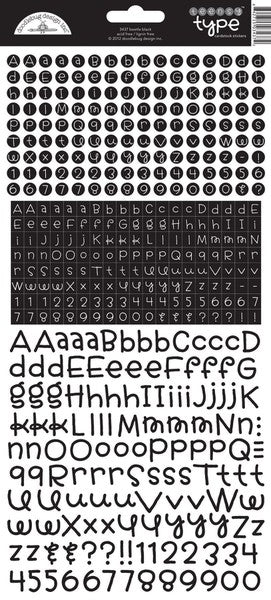 Doodlebug Teensy Type Alphabet Stickers - Beetle Black