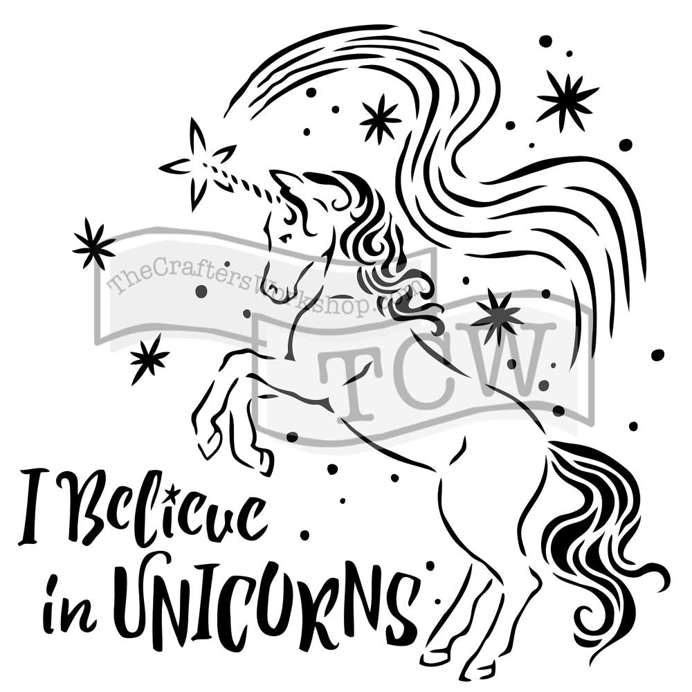 Crafter's Workshop 6x6 Template - Believe In Unicorns