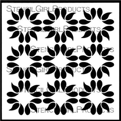 StencilGirl 6x6 Stencil - Bent Drops