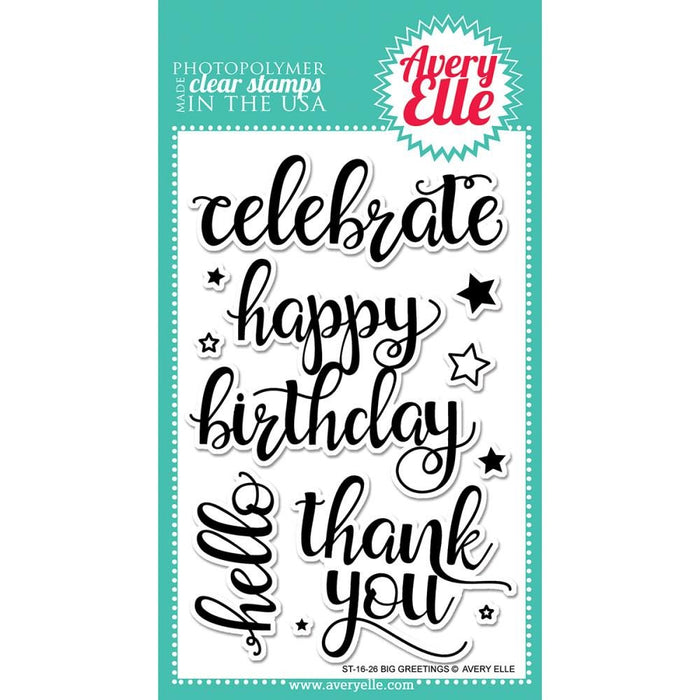 Avery Elle Clear Stamps - Big Greetings