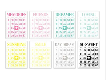 Pretty Little Studio Dream Big - So Sweet Bingo Cards