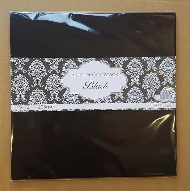 Craft UK 12x12 Premium Cardstock - Black (20) 