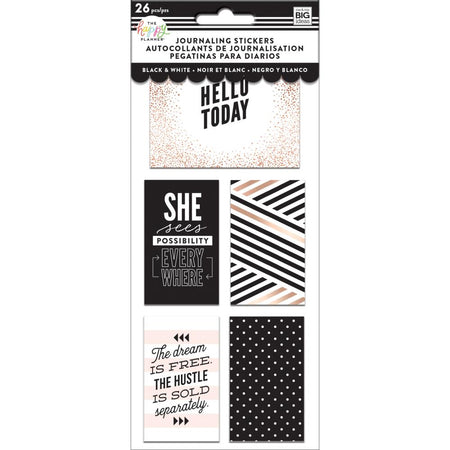 Me & My Big Ideas Happy Planner Flip Journaling Stickers - Black & White