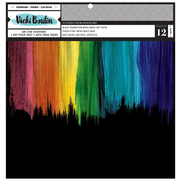 American Crafts Vicki Boutin Mixed Media Foundations 12x12 Pad - Black