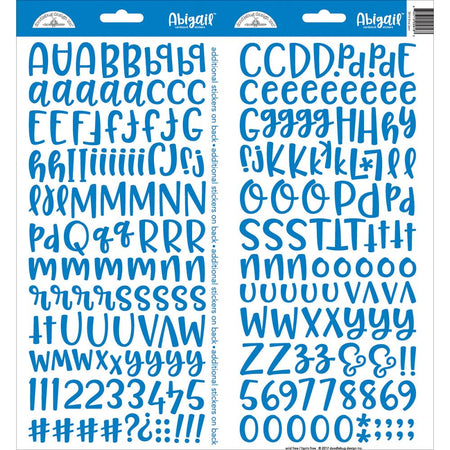 Doodlebug Abigail Alphabet Stickers - Blue Jean