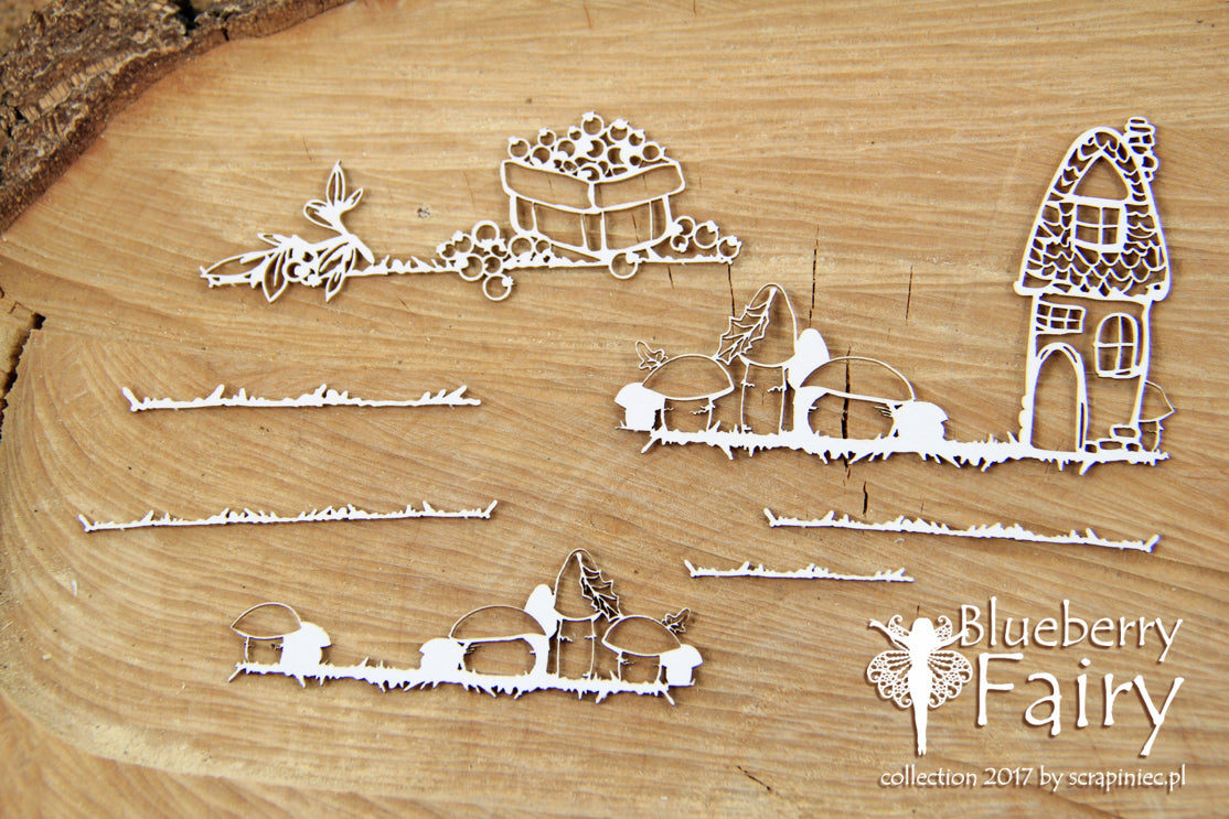 Scrapiniec Chipboard - 4720 Blueberry Fairy Borders