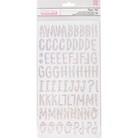 American Crafts Dear Lizzy  Glittered Chipboard Thickers - Bonjour