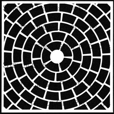 StencilGirl 6x6 Stencil - Brick Circle