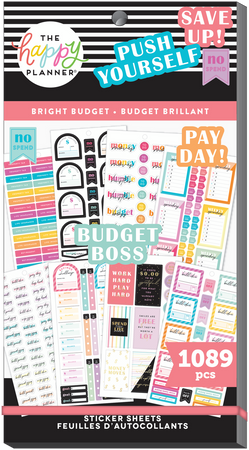 Me & My Big Ideas Happy Planner Sticker Value Pack - Bright Budget
