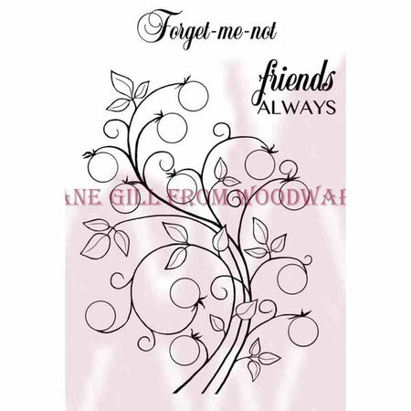 Woodware Clear Magic Singles Stamps - Bubble Bloom Curly Sue