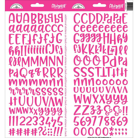 Doodlebug Abigail Alphabet Stickers - Bubblegum