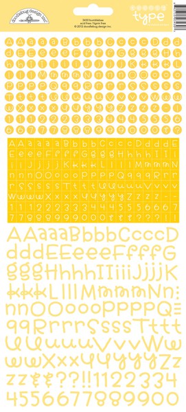 Doodlebug Teensy Type Alphabet Stickers - Bumblebee