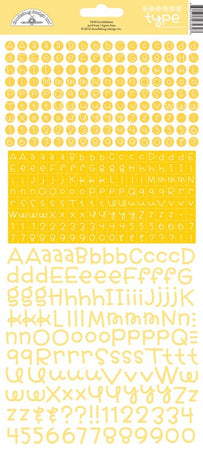 Doodlebug Teensy Type Alphabet Stickers - Bumblebee