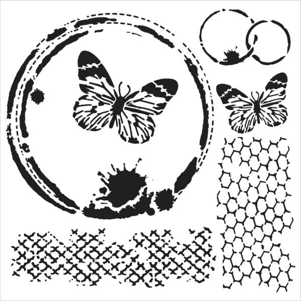 Crafter's Workshop 6x6 Template - Butterfly Collage