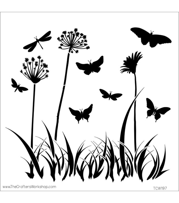 Crafter's Workshop 6x6 Template - Butterfly Meadow