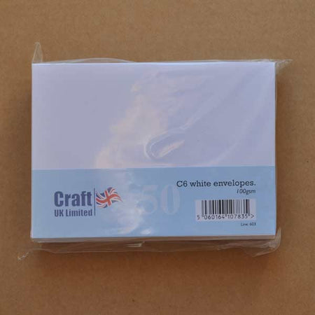 Craft UK Envelopes - C6 White (50)